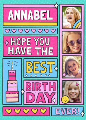 Fun And Bright Have The Best Birthday Ever Comic Strip Photo Upload Birthday Card