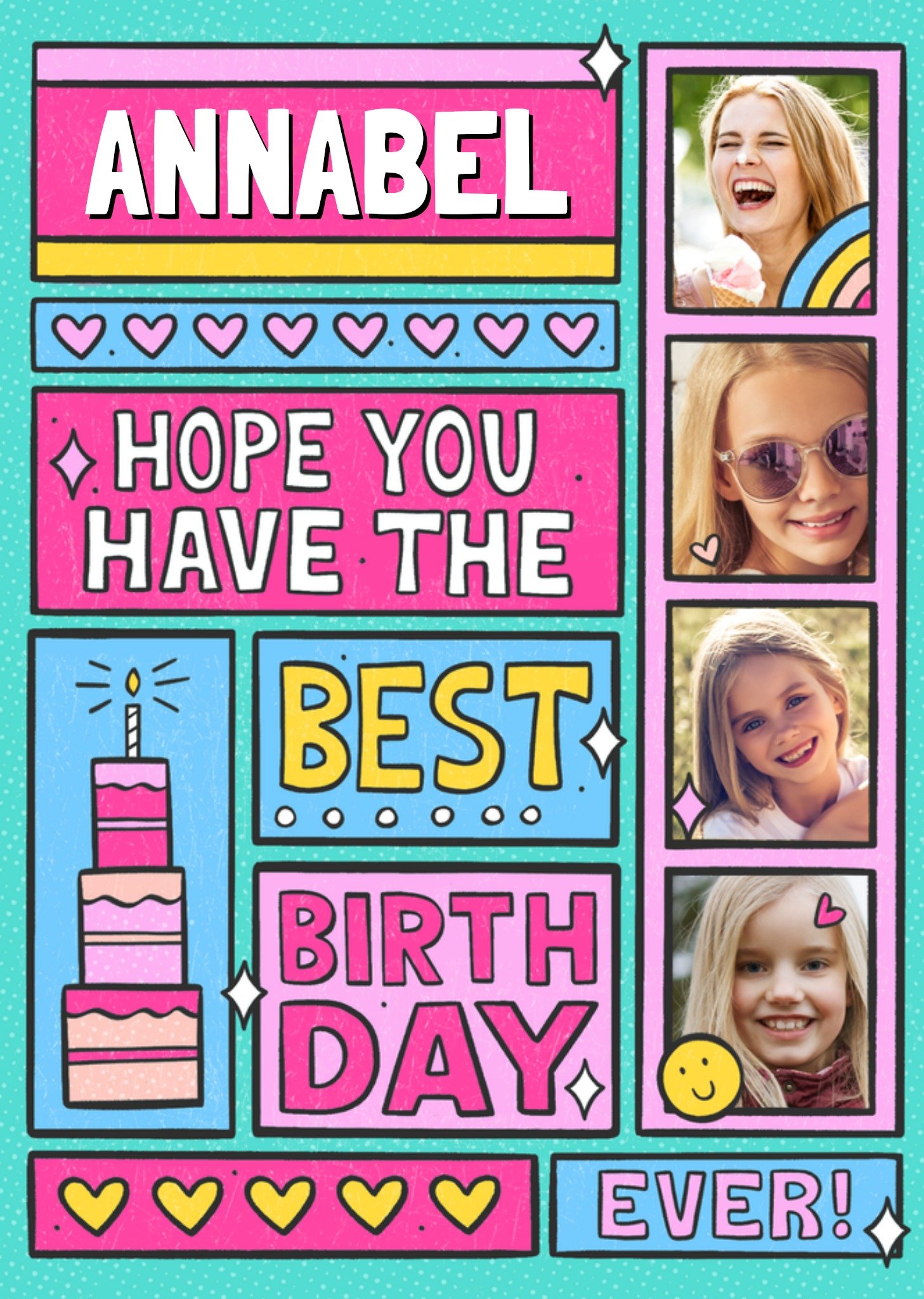 Moonpig Fun And Bright Have The Best Birthday Ever Comic Strip Photo Upload Birthday Card