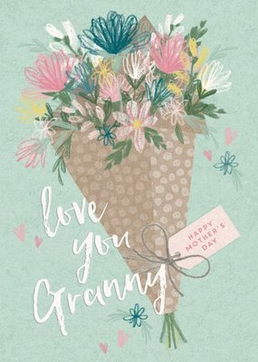 Illustrated Flower Bouquet Love You Granny Mother's Day Card