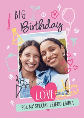Big Birthday Love Photo Upload Card