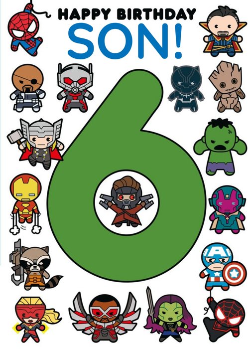 Marvel Comics Son 6th Birthday Card