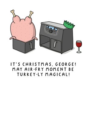 Airfryer Funny Illustrated Christmas Card