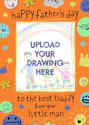 To The Best Daddy From Your Little Man Doodle Drawing Upload Father’s Day Card