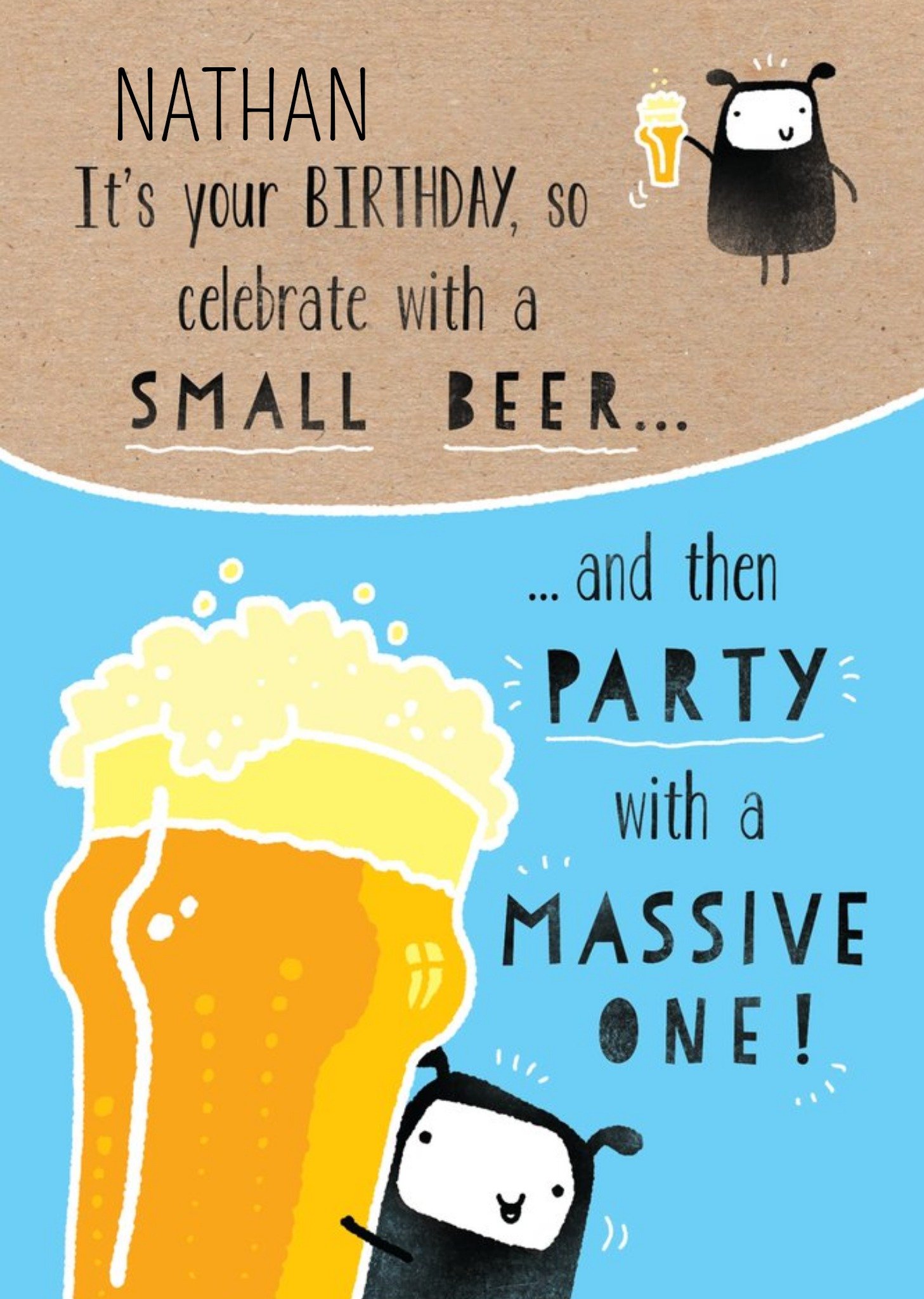 Moonpig Celebrate With All The Beer Personalised Birthday Card