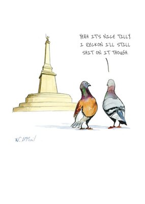 Funny Pigeon Statue Card