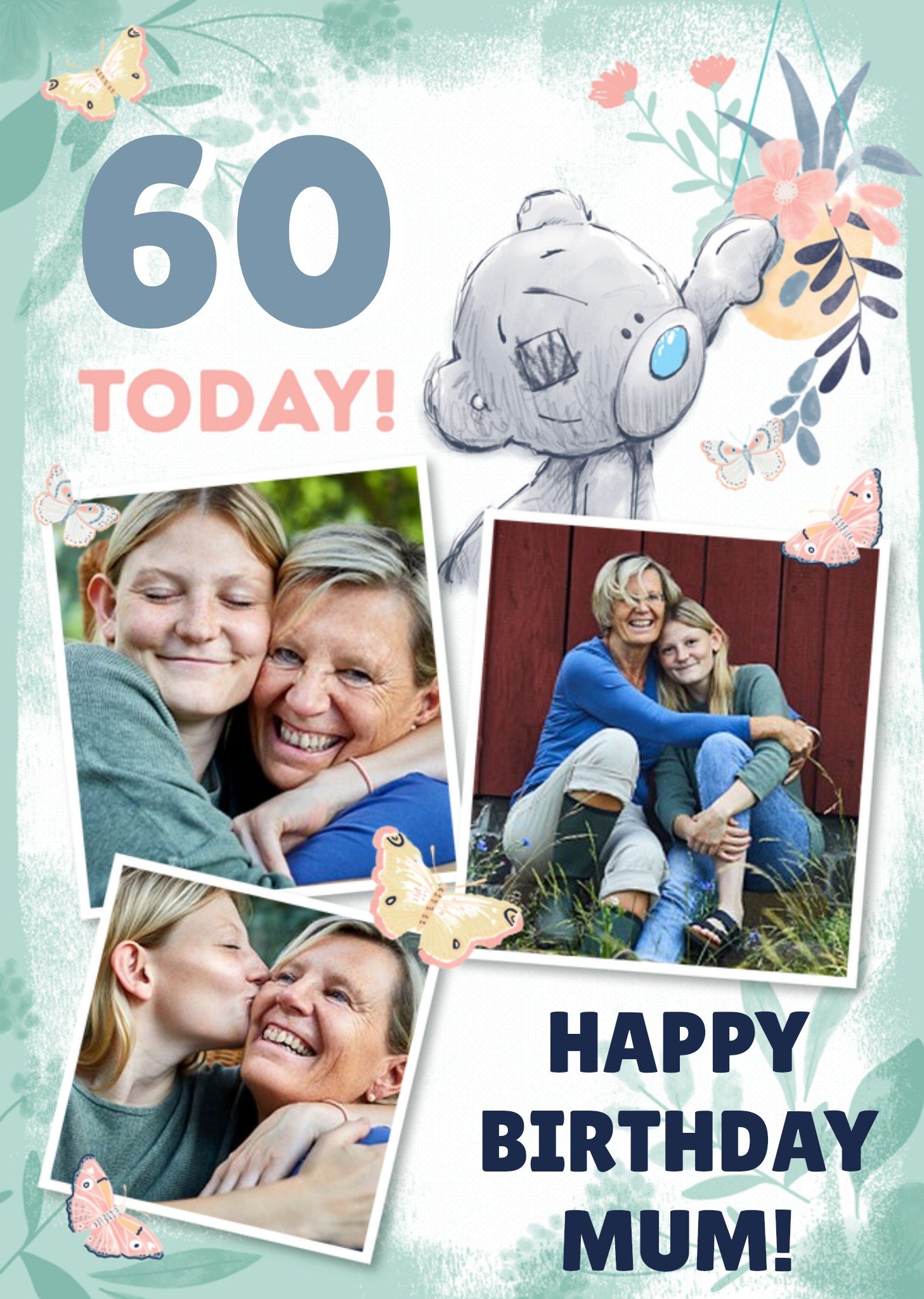 Me To You Tatty Teddy 60 Today Mum Birthday Photo Upload Card