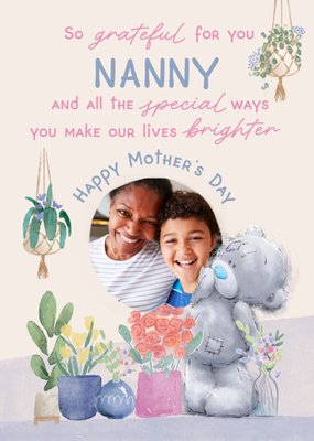 Tatty Teddy So Grateful For You Nanny Photo Upload Mother's Day Card