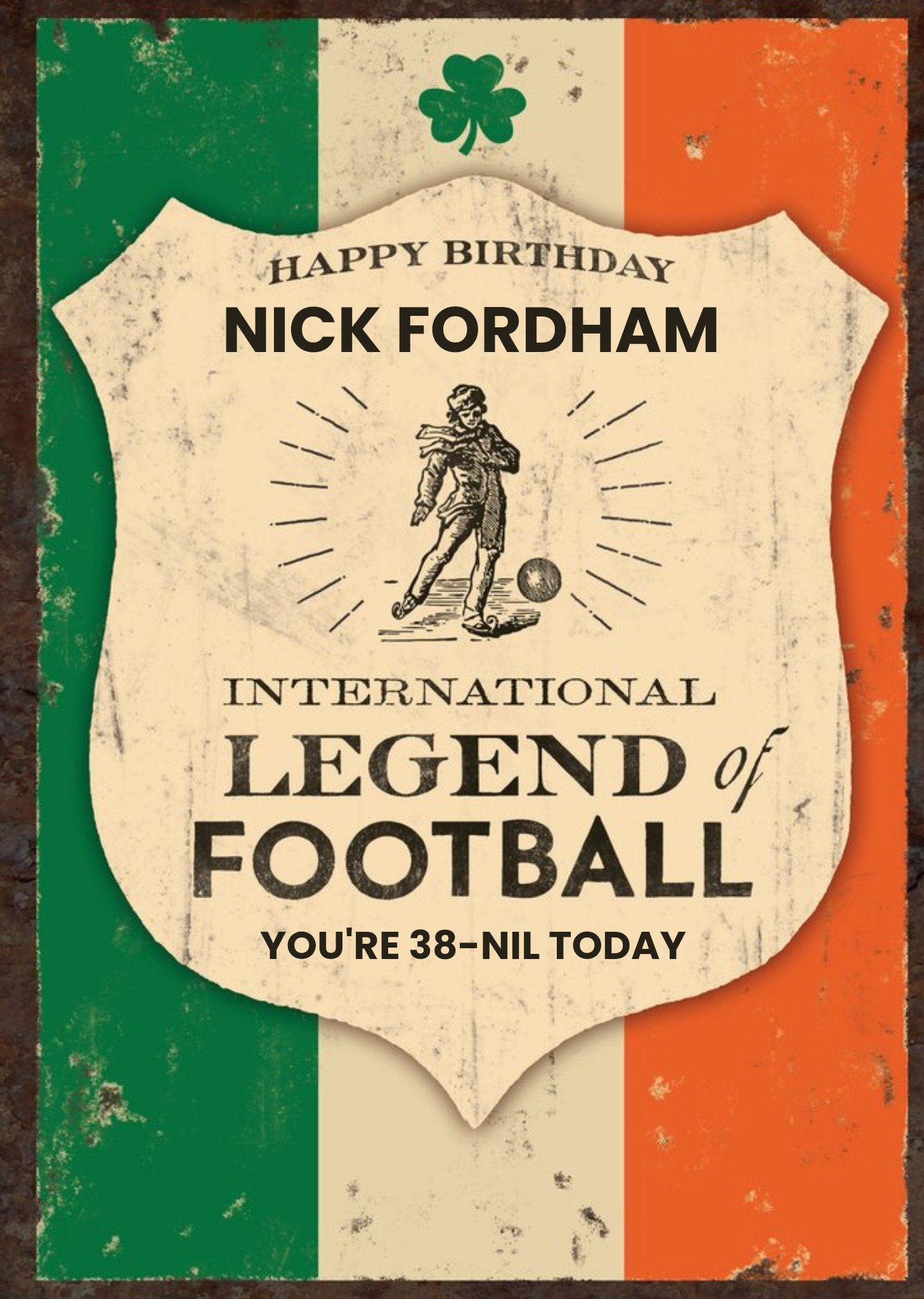Moonpig Irelands Football Legend Personalised Name Card