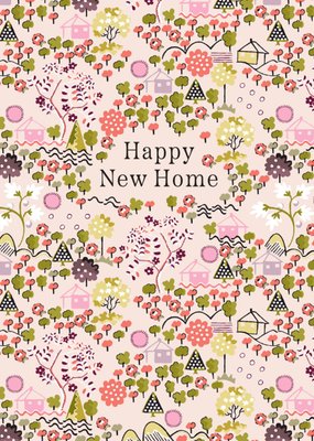 Happy New Home Village Scene Illustrated Cath Kidston Card