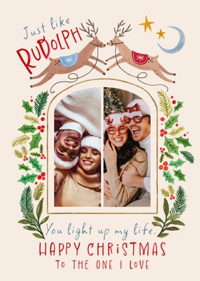 You Light Up My Life Illustrated Photo Upload Christmas Card