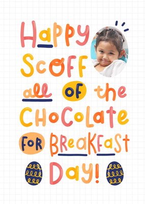 Happy Scoff Chocolate For Breakfast Day Photo Upload Easter Card