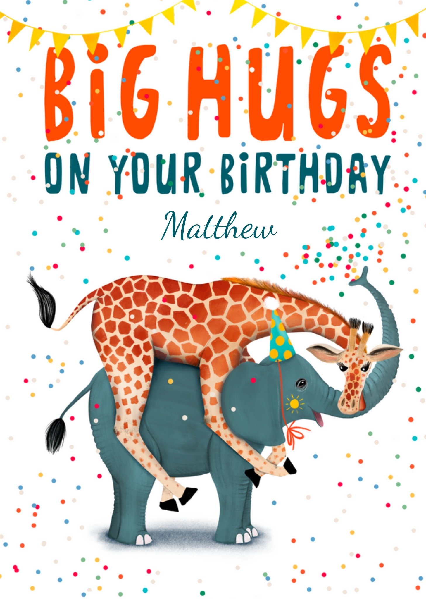 Moonpig Big Hugs On Your Birthday Card, Large