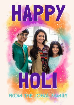 Happy Holi Photo Upload Card