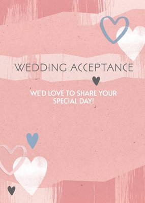 Wedding Aceptance Rose Pink Card