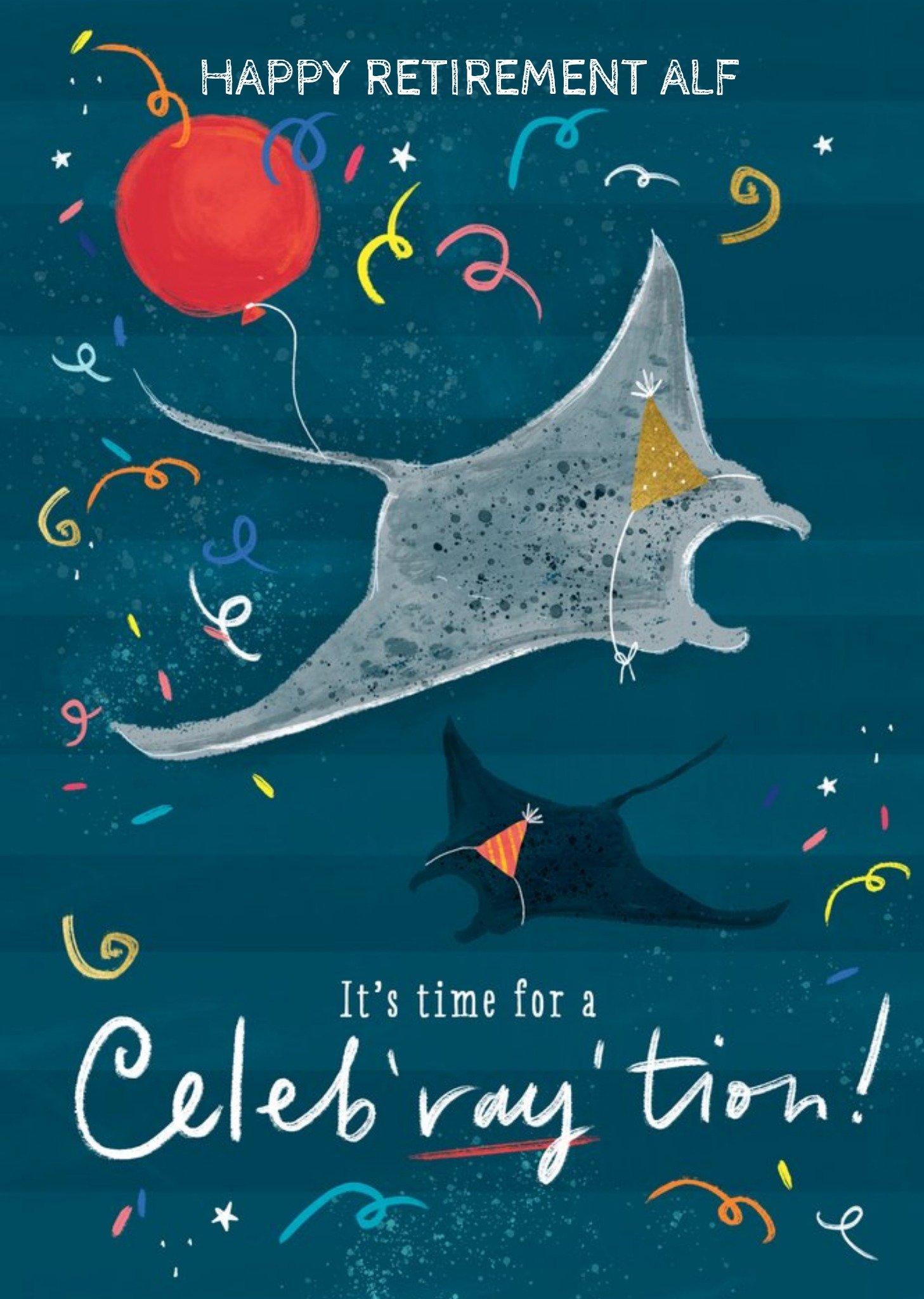 Moonpig Colette Barker Illustrated Ocean Retirement Colourful Fish Card