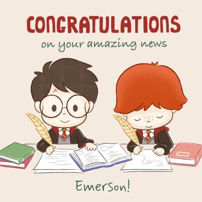 Illustrated Harry Potter Congratulations Card