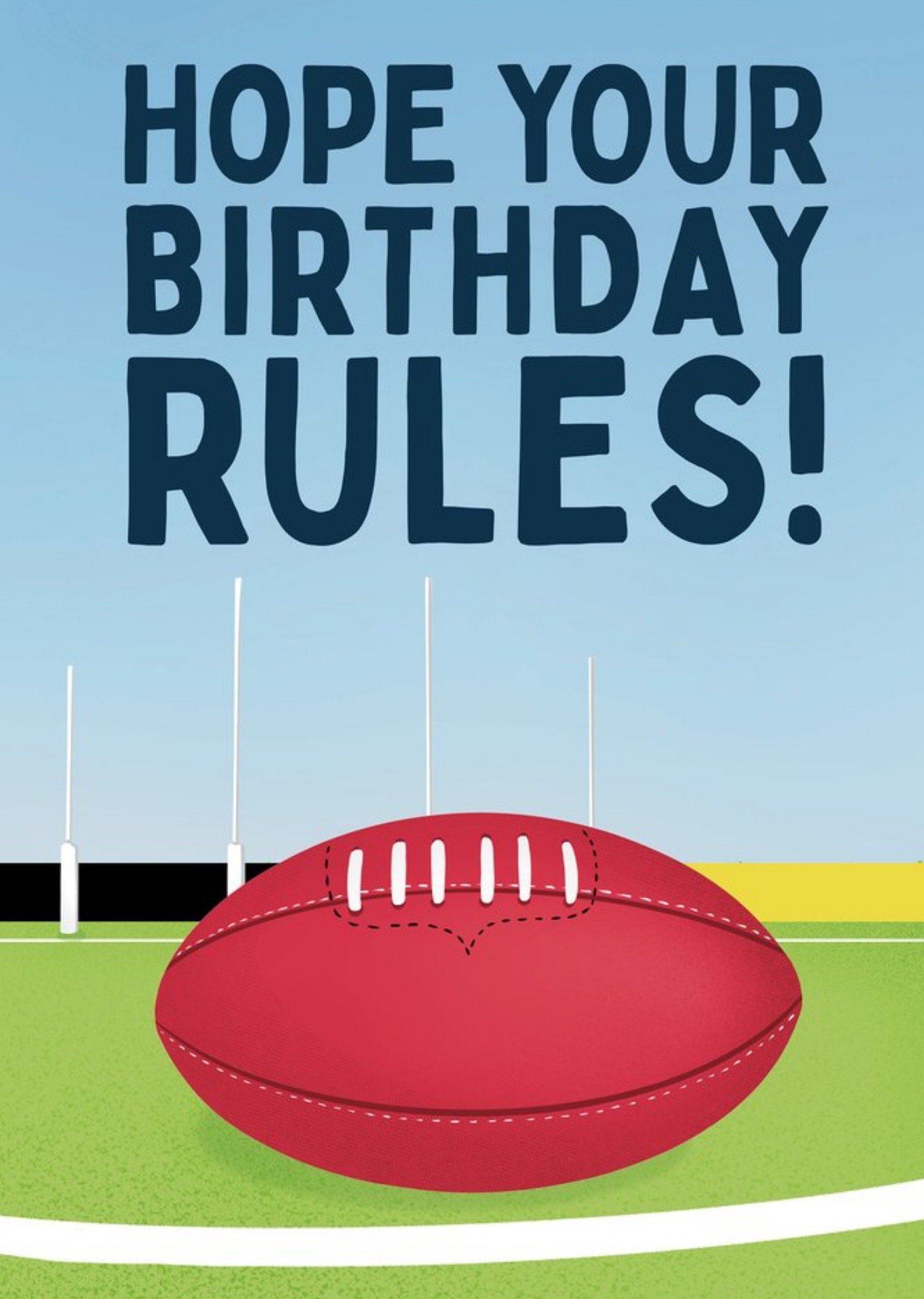 Moonpig London Studio Lol Illustration Funny Football Birthday Australia Card