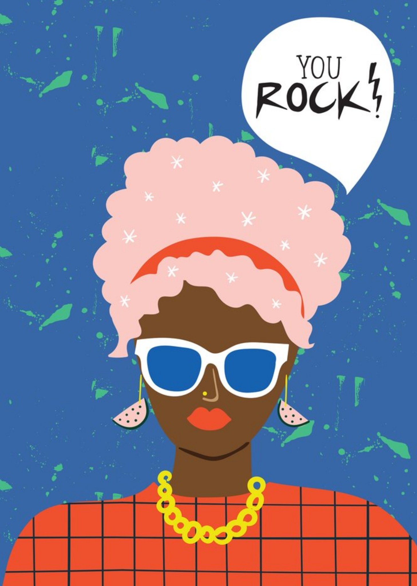Moonpig Modern Illustrated Cool Lady You Rock Card