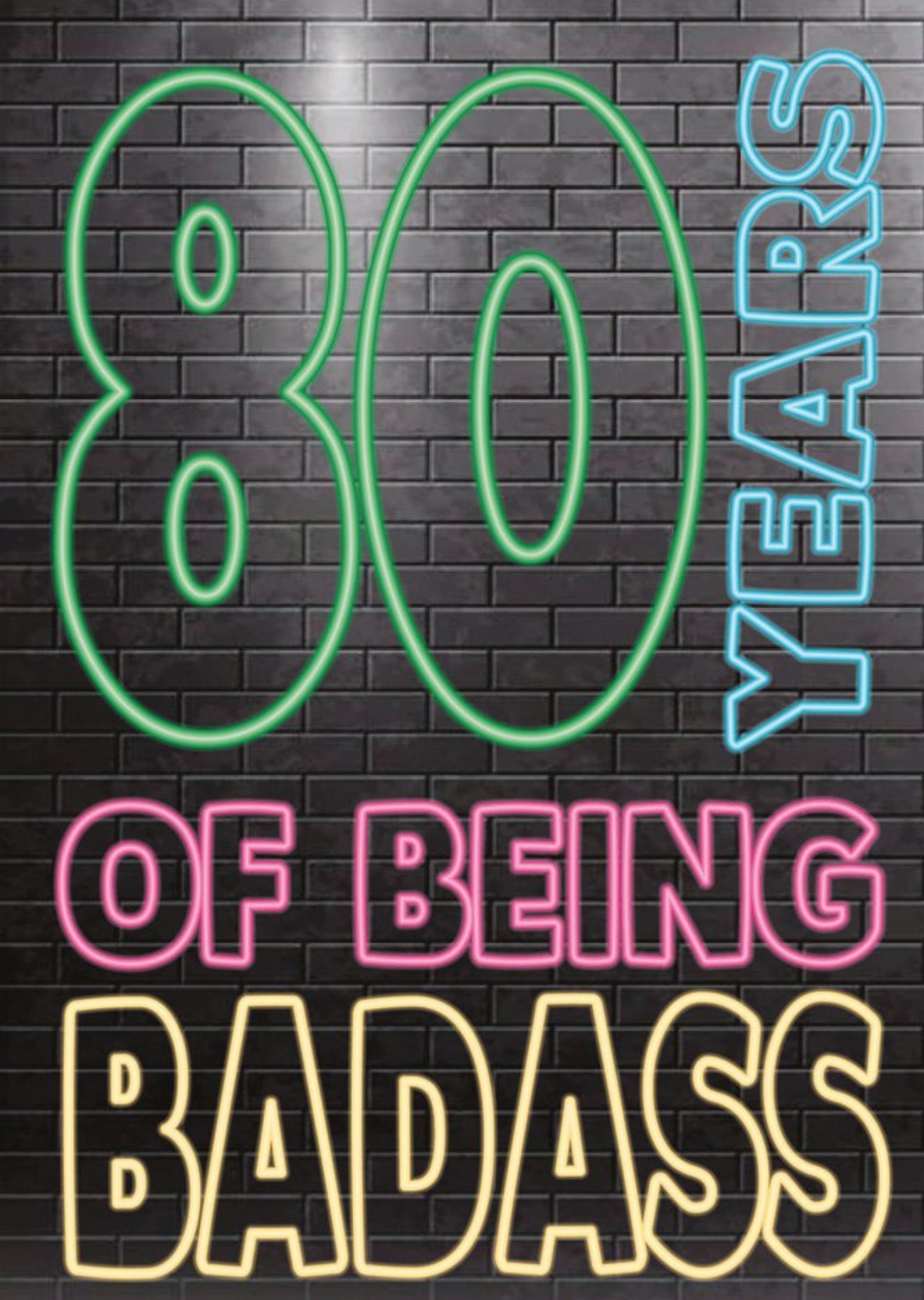 Moonpig Cheeky Chops 80 Years Of Being Badass Card