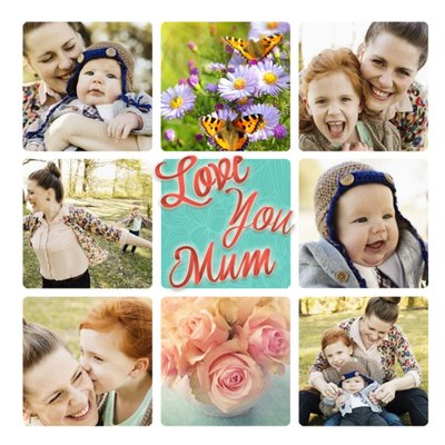 Love You Mum Personalised Multi Photo Greetings Card