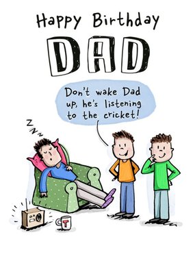 Good Sport Illustrated Sleeping Dad Birthday Card