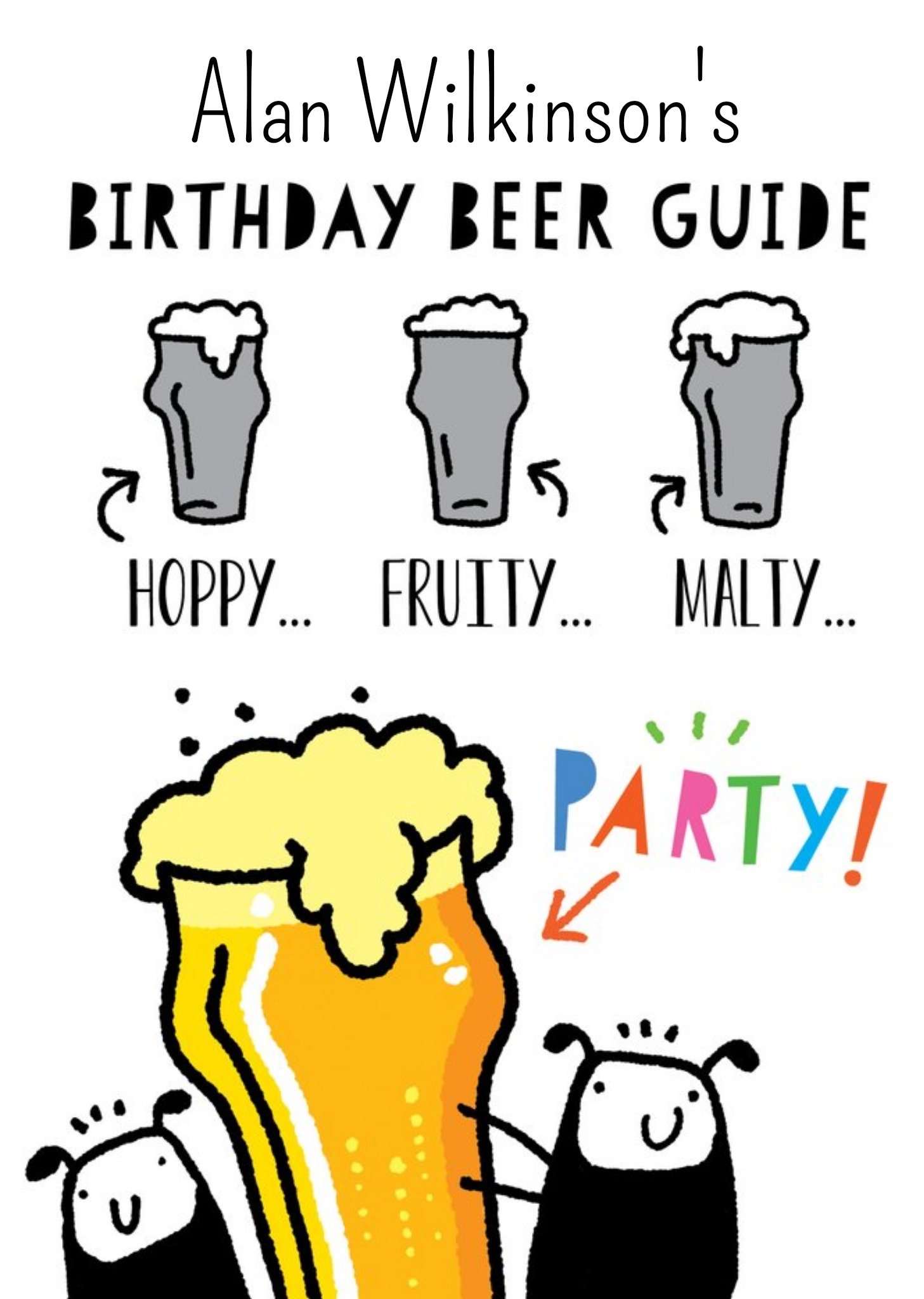 Moonpig Fun Illustrative Beer Guide Birthday Card