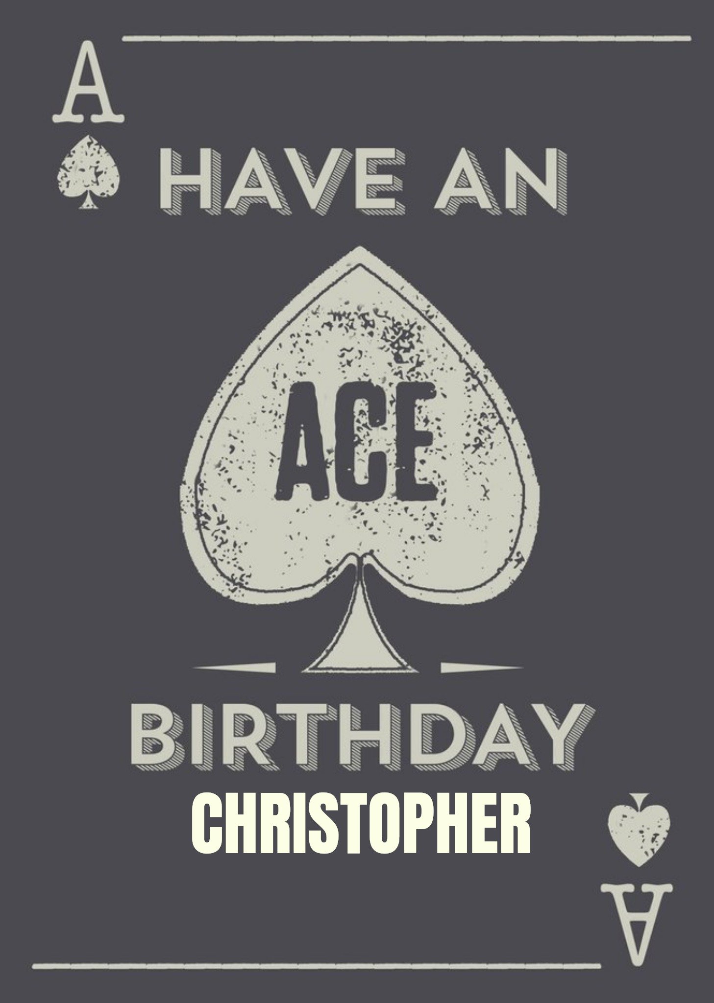 Moonpig Ace Of Spades Style Personalised Birthday Card