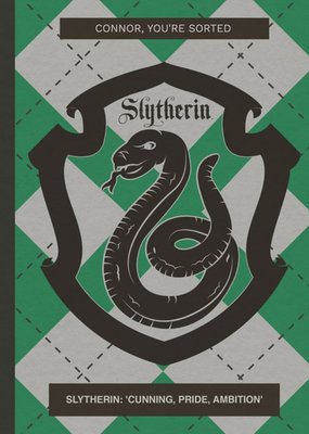 Harry Potter sorting hat card - Slytherin