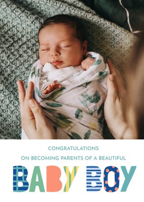 A Beautiful Baby Boy Photo Upload Card
