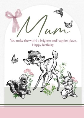 Disney Bambi Mum Brigther Happier Place Illustrated Birthday Card