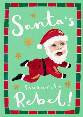 Santa’s Favourite Rebel Photo Upload Christmas Card