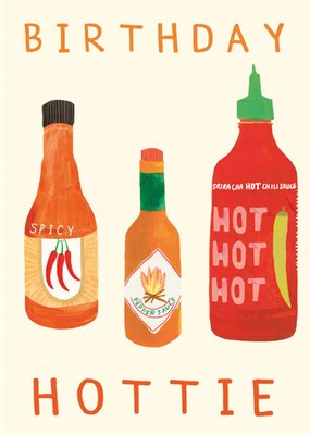 Chilli Sauce Illustrated Birthday Hottie Card