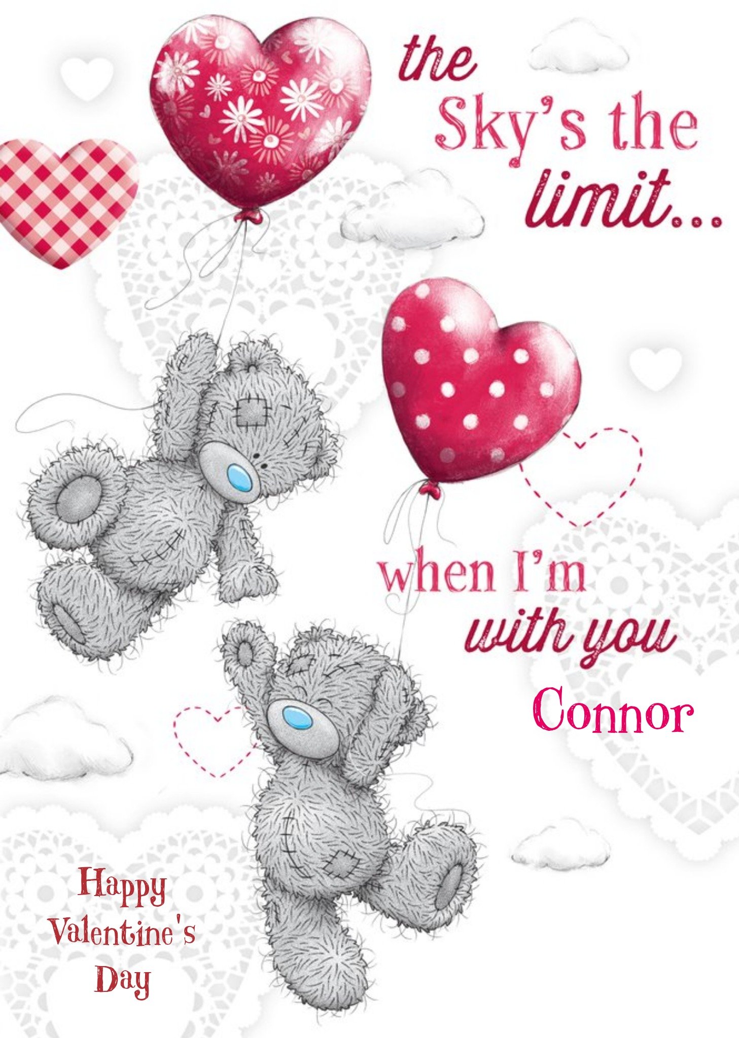 Me To You Tatty Teddy The Sky's The Limit Personalised Happy Valentine's Day Card Ecard