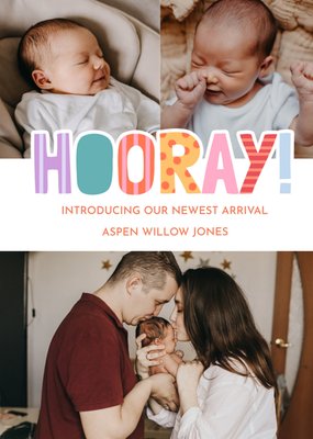Hooray Introducing Our Newest Arrival Photo Upload Card