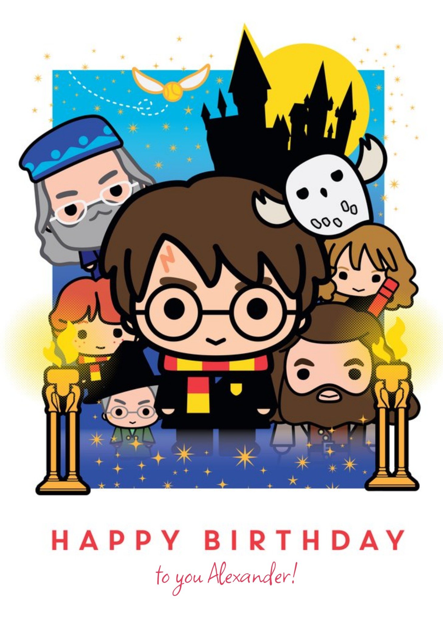 Harry Potter Cartoon Birthday Card