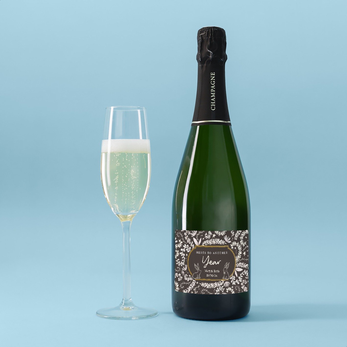 Virgin Wines Personalised Here's To Another Year Champagne 75Cl