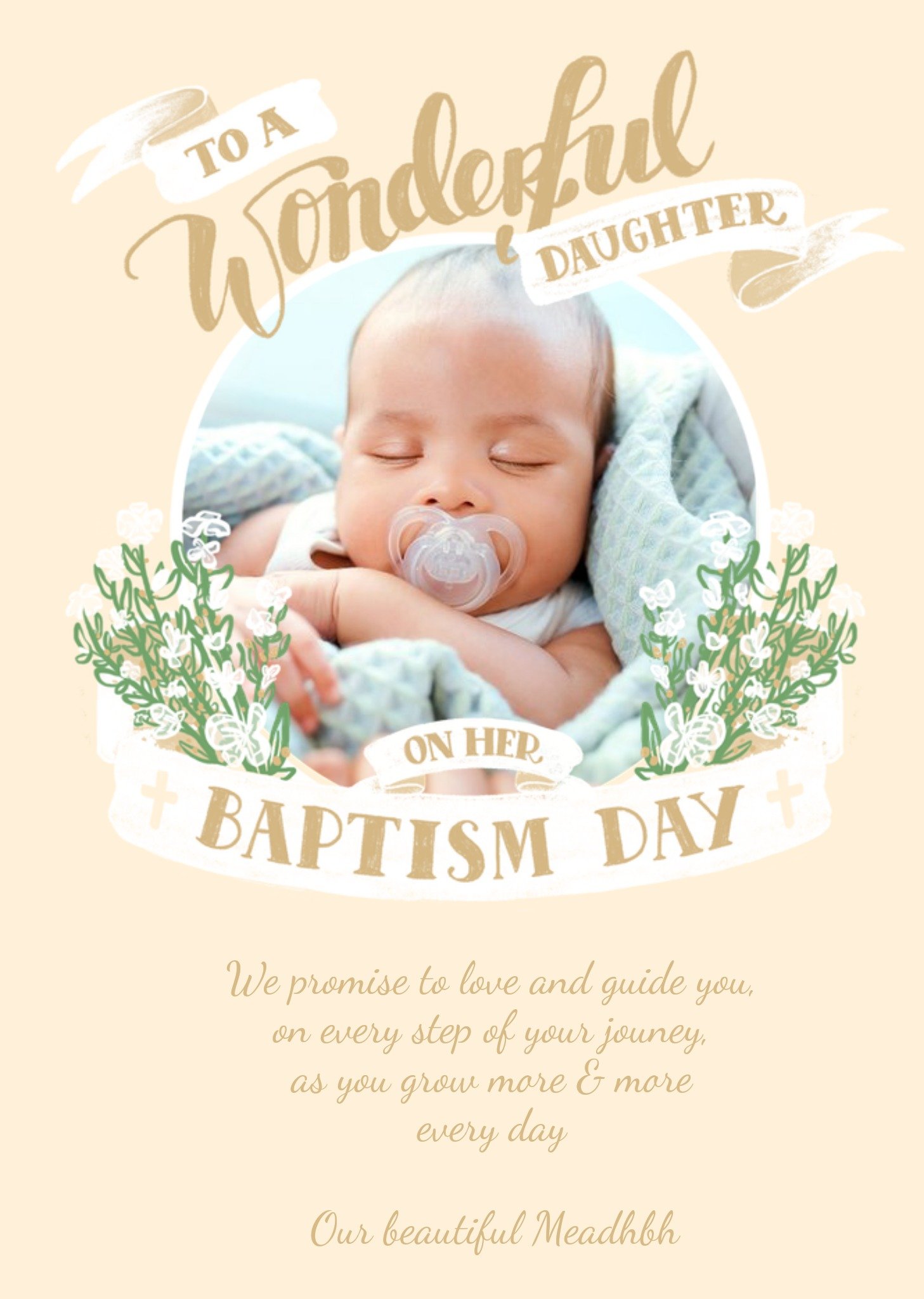 Moonpig Banner Wonderful Daughter Baptism Photo Upload Card