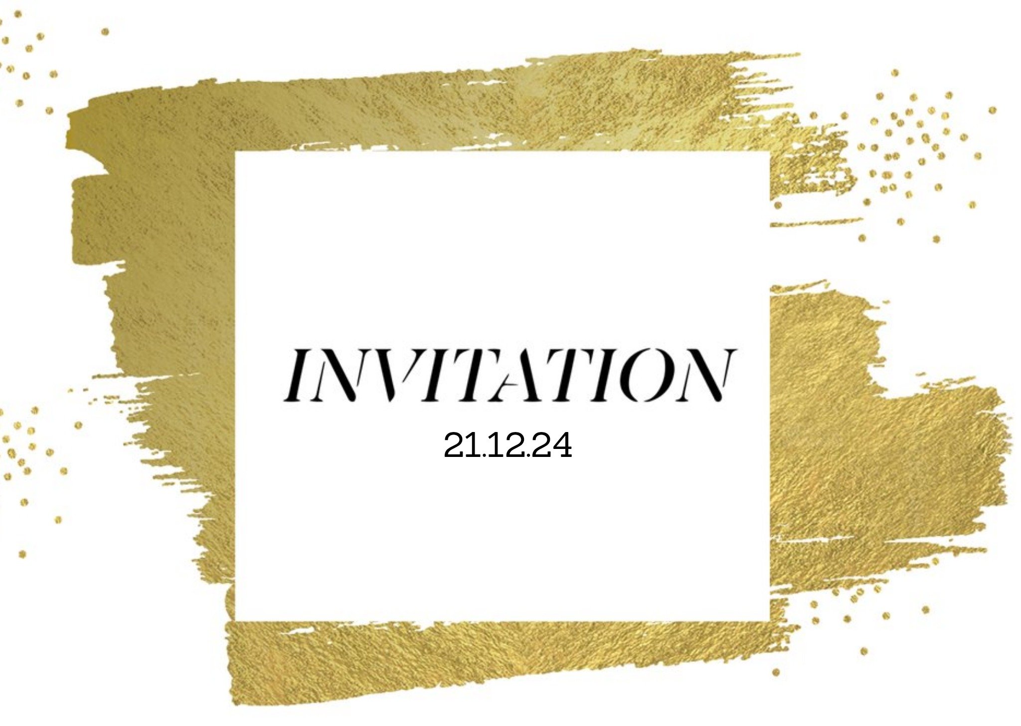 Moonpig Metallic Gold Brushstrokes Party Invitation