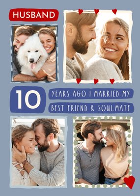 My Best Friend & Soulmate Photo Upload Anniversary Card
