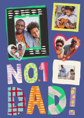 No.1 Dad Photo Upload Father's Day Card