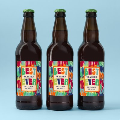 Best Teacher Ever Personalised Lager Trio 3 x 500ml
