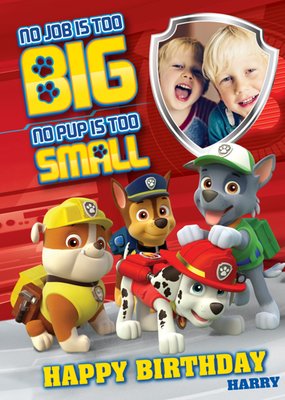 Paw Patrol Photo Birthday Card