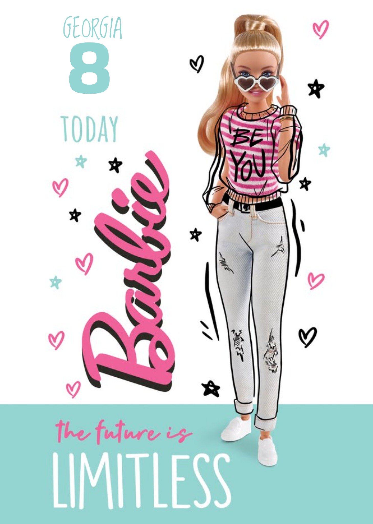 Barbie the Future Is Limitless 8th Birthday Card