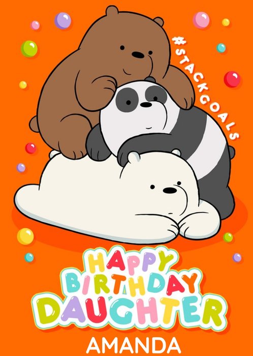 We Bare Bears Happy Birthday Daughter Personalised Card