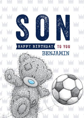 Cute Tatty Teddy Card - Happy Birthday Son - Football