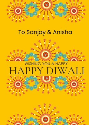 Bright Graphic Mandala Pattern - Happy, Happy Diwali Card