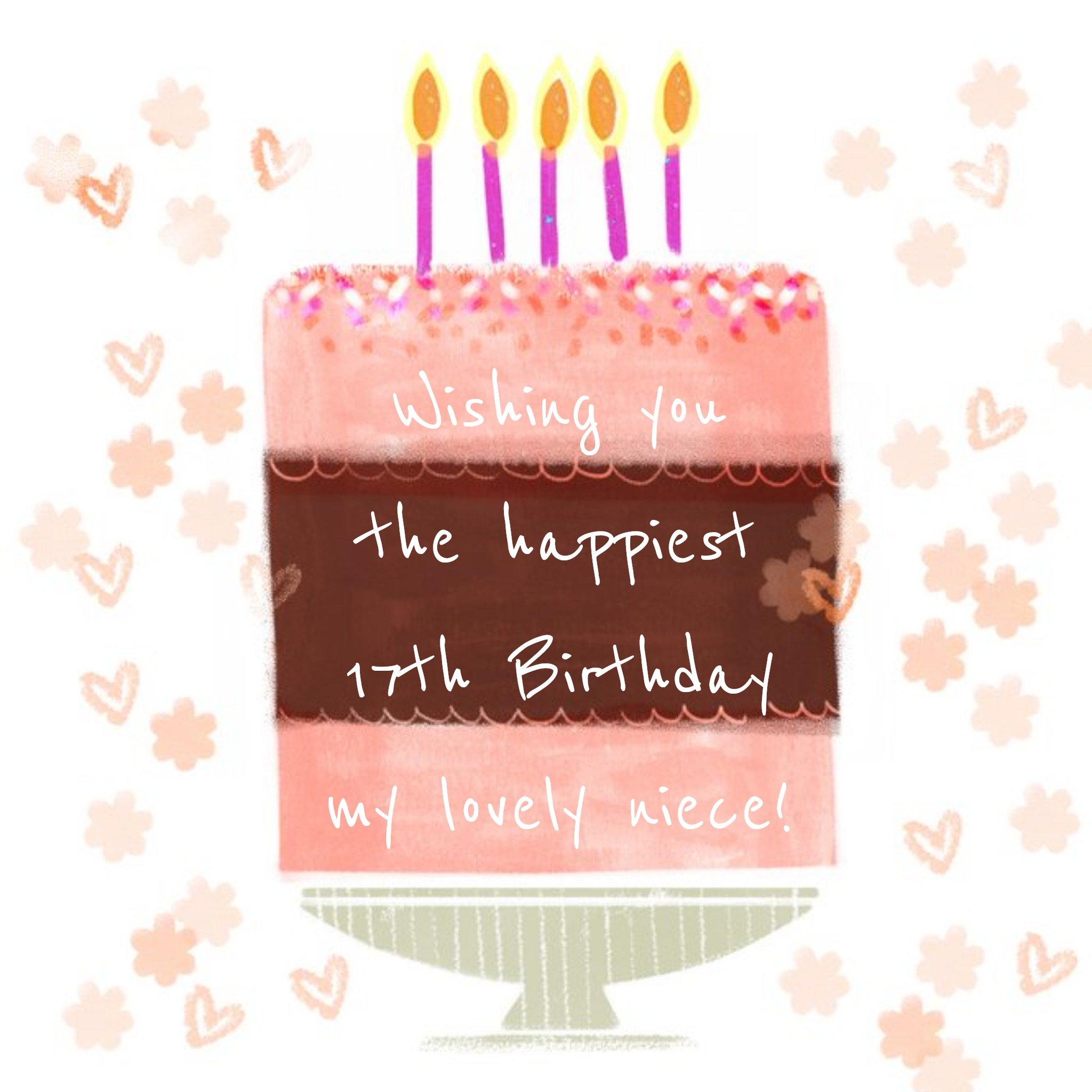 Moonpig Birthday Cake And Flowers Personalise Card