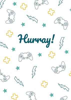 Hurray Gaming Pattern Congratulations Card