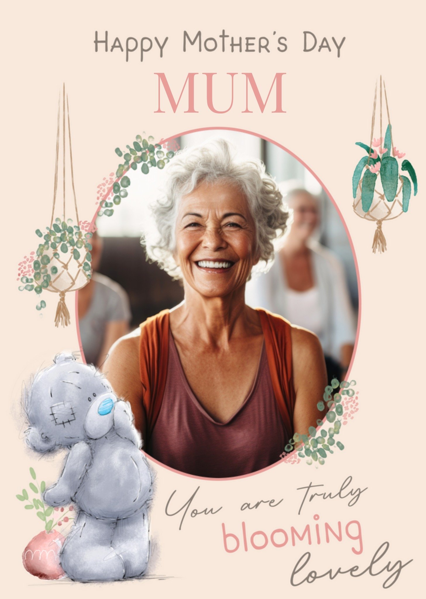 Me To You Tatty Teddy Truly Blooming Photo Upload Mother's Day Card, Large