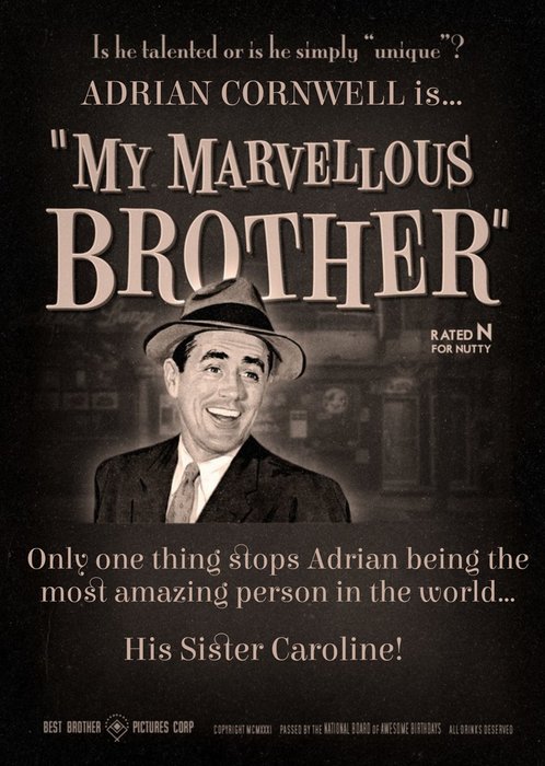 Film Noir My Marvellous Brother Card